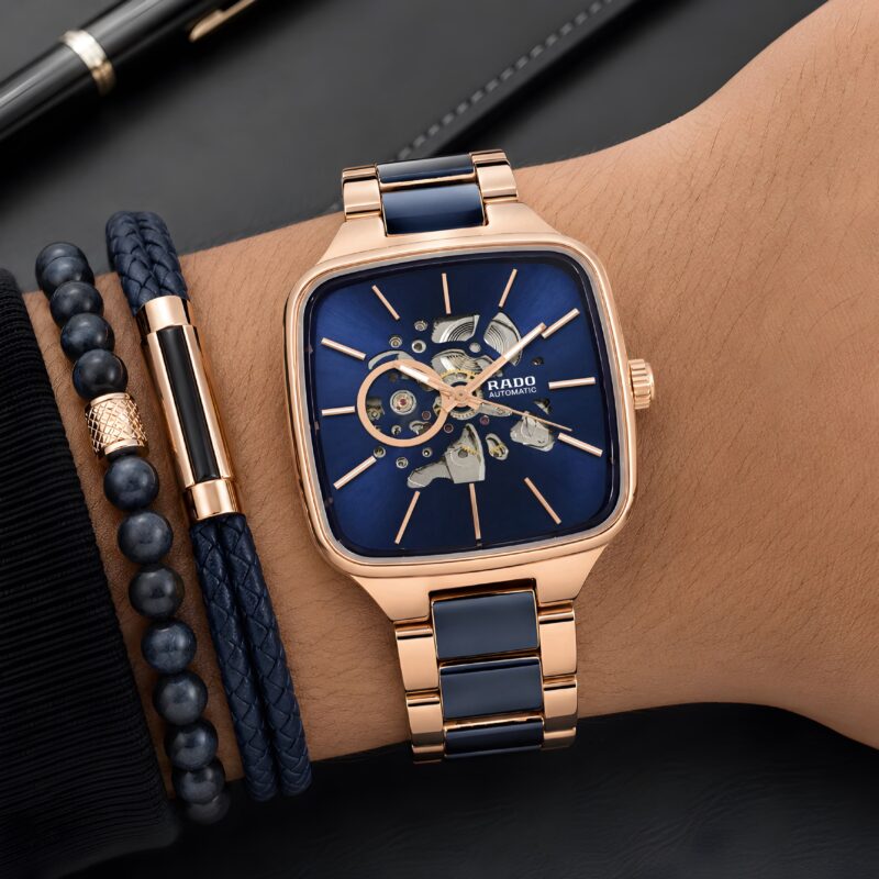 Rado For Men True Square Skeleton Automatic Blue Edition