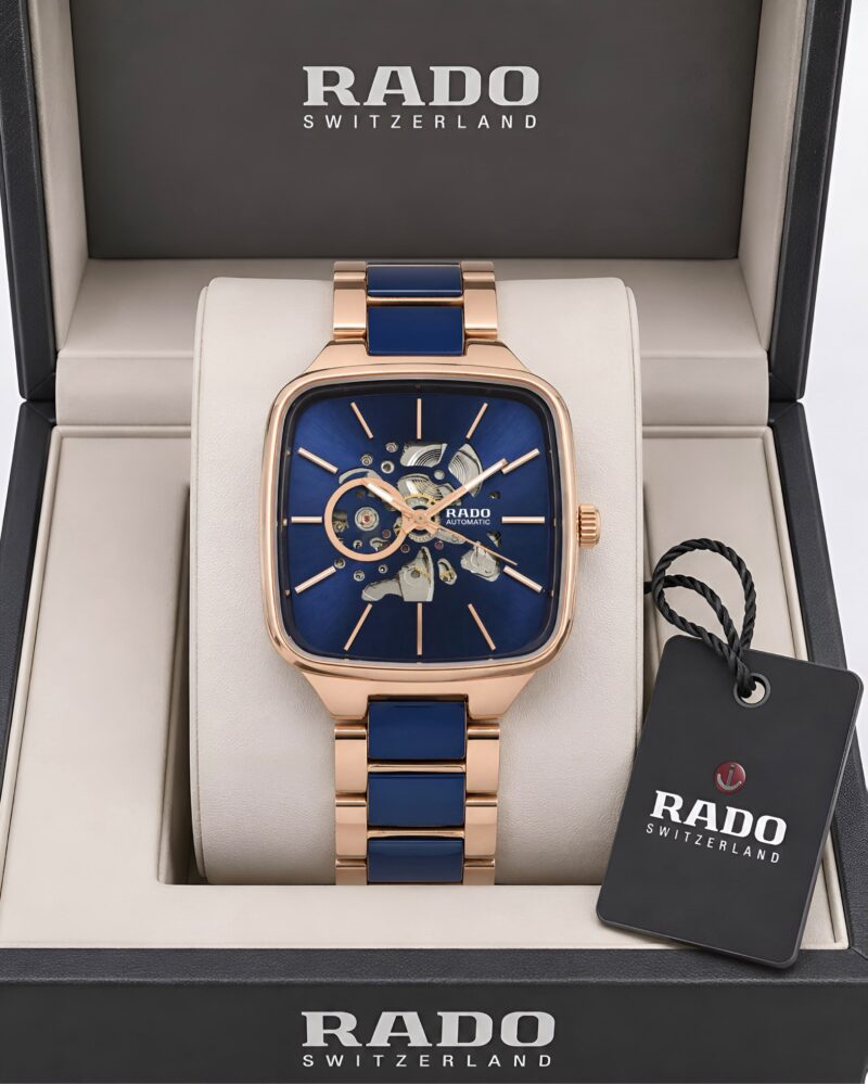 Rado For Men True Square Skeleton Automatic Blue Edition