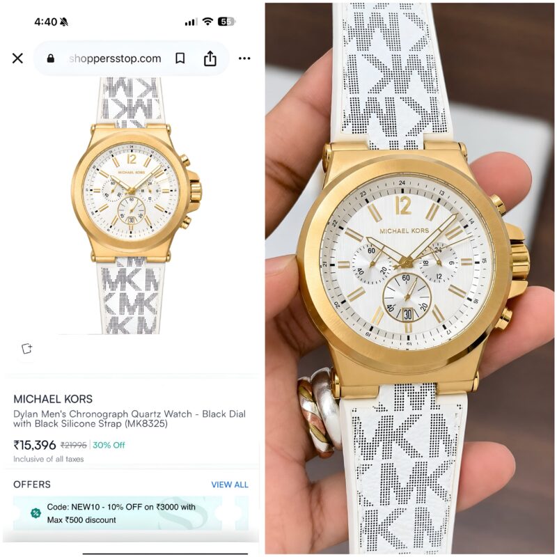 Michael Kors Premium White Sunburst Dial