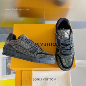 First Copy LV Louis Vuitton Trainer Glitter Black