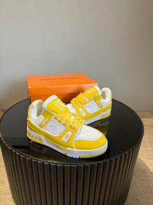 First Copy Louis Vuitton LV Trainer Yellow White Sneakers