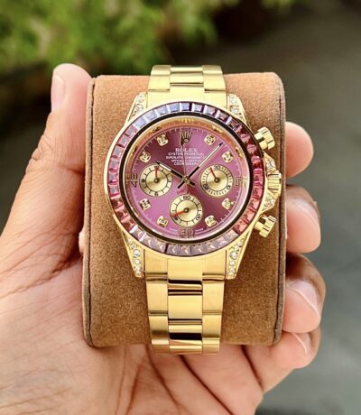 Golden Rolex Rainbow Watch First Copy