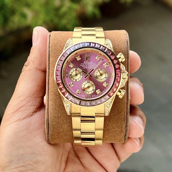 Golden Rolex Rainbow Watch First Copy