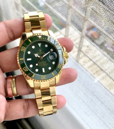 Rolex Submariner Full Gold Green Dial Swiss Automatic Watch