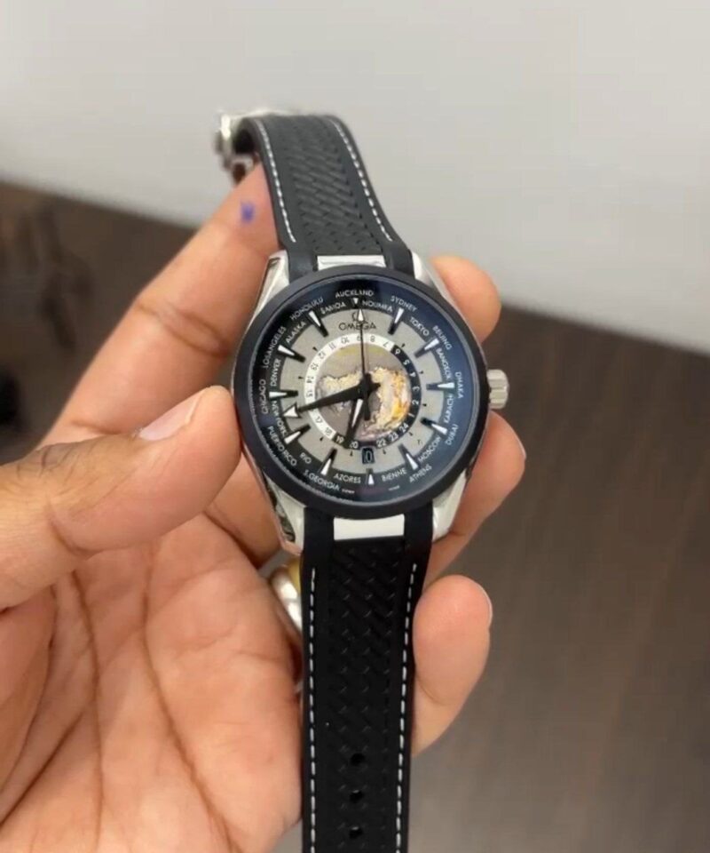 Omega Black World Map  First Copy Watch