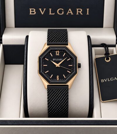 Bvlgari Octagonal Classic Rose Gold-Tone Hour Markers