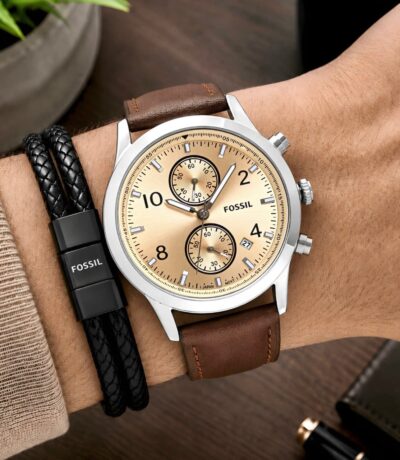 Fossil BQM7105 Soft Brown Leather Strap Watch
