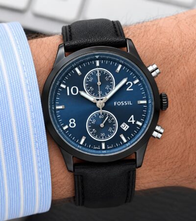 Fossil Bennette Collection Soft Black Leather Strap