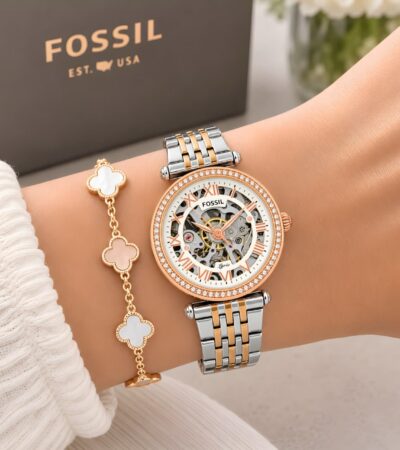 Fossil Lyric Automatic Stainless Steel Bracelet Watch