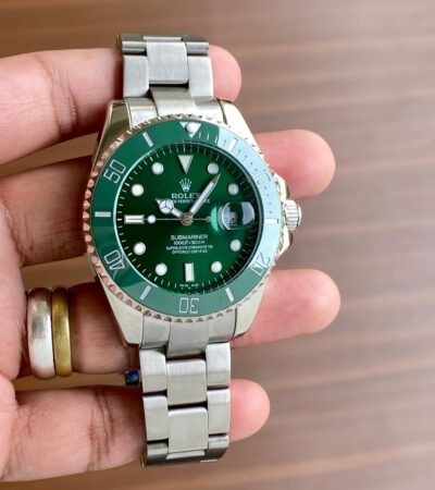 Rolex Submariner Full Silver Green Dial Swiss Automatic Watch