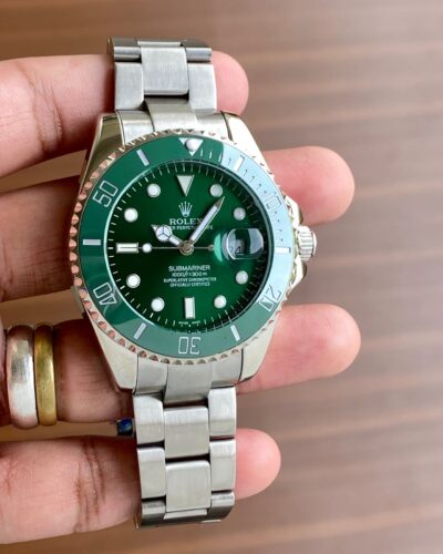 Rolex Submariner Full Silver Green Dial Swiss Automatic Watch