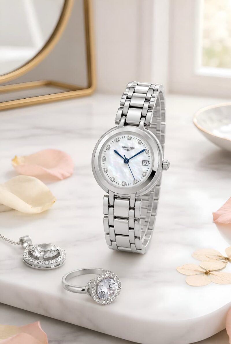Longines White mother-of-pearl dial Watch