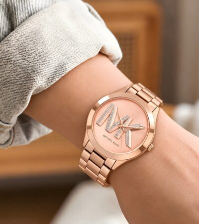 Michael Kors Runway Collection Stainless Steel Rose Gold Studded Body
