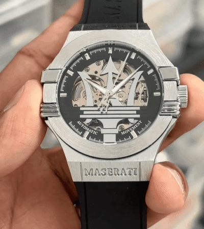 Maserati Silver Potenza automatic First Copy Watch