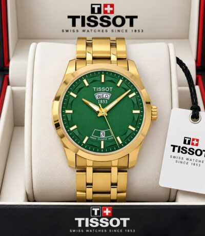 Tissot Couturier Day-Date Butterfly clasp lock watch