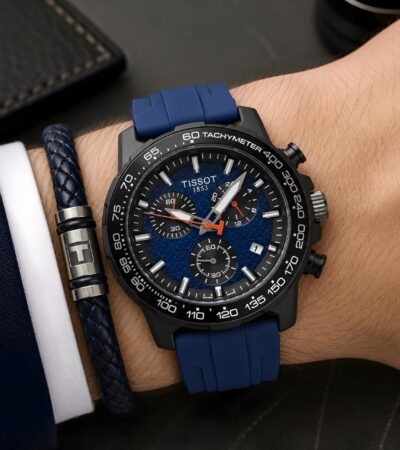 Tissot Supersport Chrono XL Blue Silicon Strap Watch