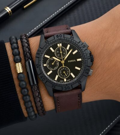 Fossil Multifunction Brown Leather Black